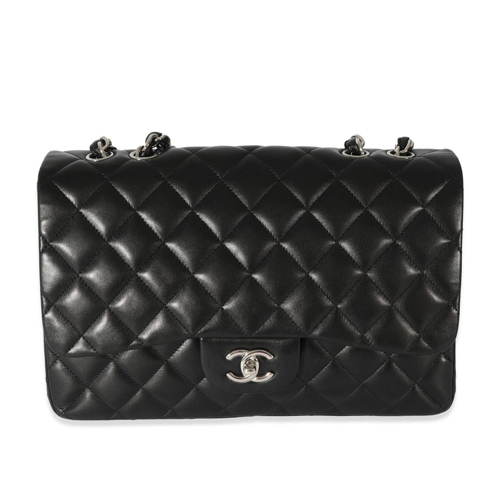 Chanel Black Lambskin Jumbo Single Flap Bag